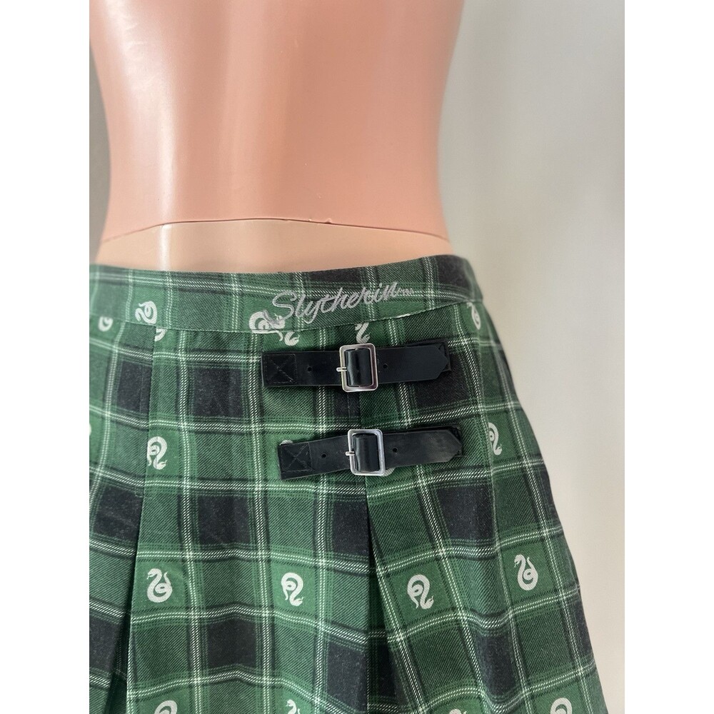 Wizarding World of Harry Potter Green Plaid Slytherin Skirt Size 2X MINI Y2K#101 - Picture 5 of 11